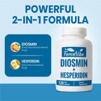 ForestVibe Diosmin Hesperidin 1000mg Complex, Citrus Bioflavonoid Rich Fruit Extract, 120 Vegan Capsules, 2 Month Supply, Non-GMO and Gluten Free Diosmin Supplement