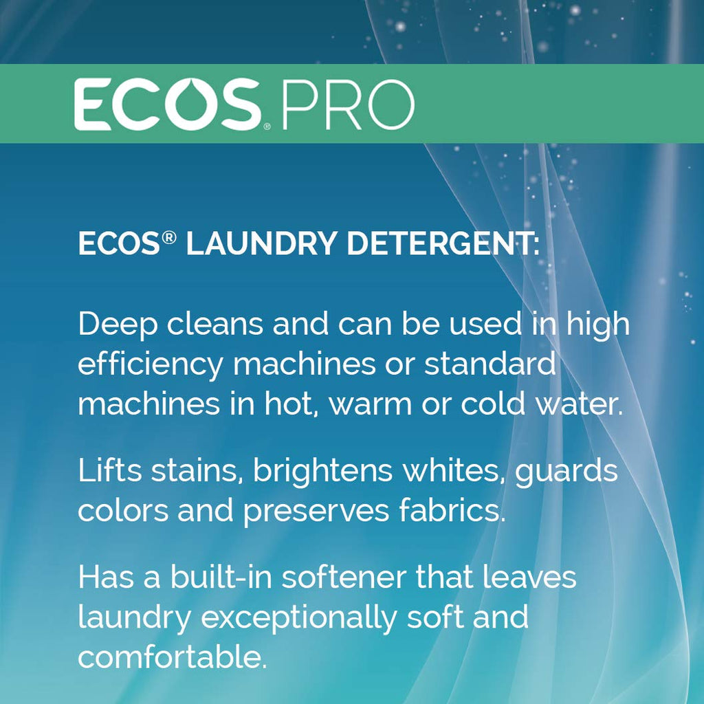 ECOS PRO Liquid Laundry Detergent 2 Ct, Free & Clear, Concentrated & Ideal for Commercial & Industrial Use, Unscented, PL9371/02, 170 fl oz (Pack of 2)