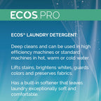 ECOS PRO Liquid Laundry Detergent 2 Ct, Free & Clear, Concentrated & Ideal for Commercial & Industrial Use, Unscented, PL9371/02, 170 fl oz (Pack of 2)