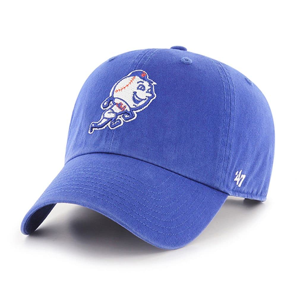 47 New York Mets Clean Up Dad Hat Baseball Cap - Royal/Mr. Met, One Size
