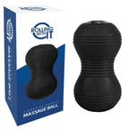 Rolling With It Vibrating Peanut Massage Ball - Deep Tissue Trigger Point Therapy, Myofascial Release - Handheld, Cordless - 4 Intensity Levels - Dual Lacrosse Ball Vibration Massager (Black)
