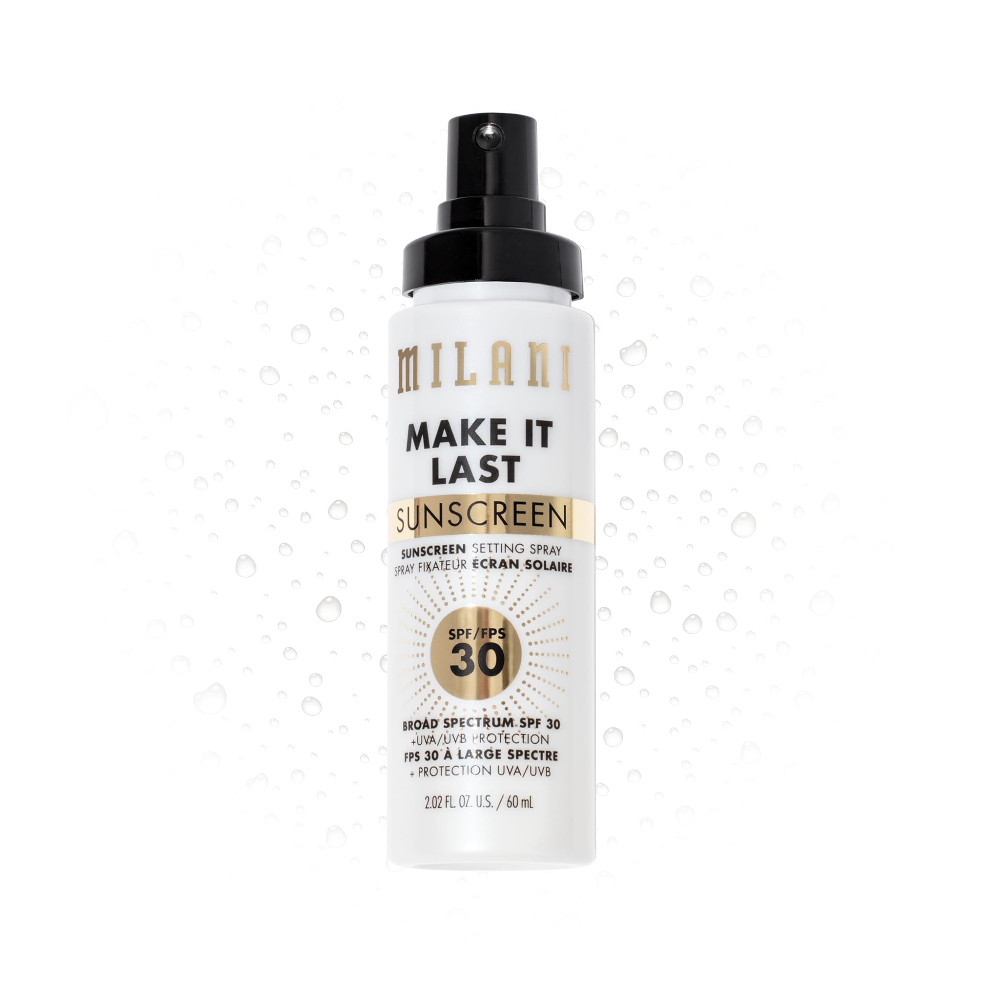 Milani Sunscreen Setting Spray + Primer, Make It Last Sunscreen for Face- SPF 30 UVA & UVB Protection Antioxidant Rich Formula for Broad Spectrum Protection, Prime + Set + Protect, 2.02Fl. Oz - 2 Pack