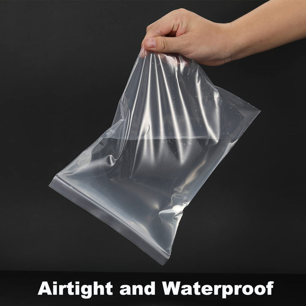Foopama 12" x 18" Large Thick 5 Mil Clear Zip Poly Lock Plastic Bags Seal Reclosable Zip Bag Heavy-Duty Clothing T-Shirt Pants Toys Zipper Storage Bags -20 Pack