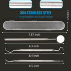 3Pcs Dental Tools, Surgical Stainless Steel Dental Picks for Teeth Cleaning