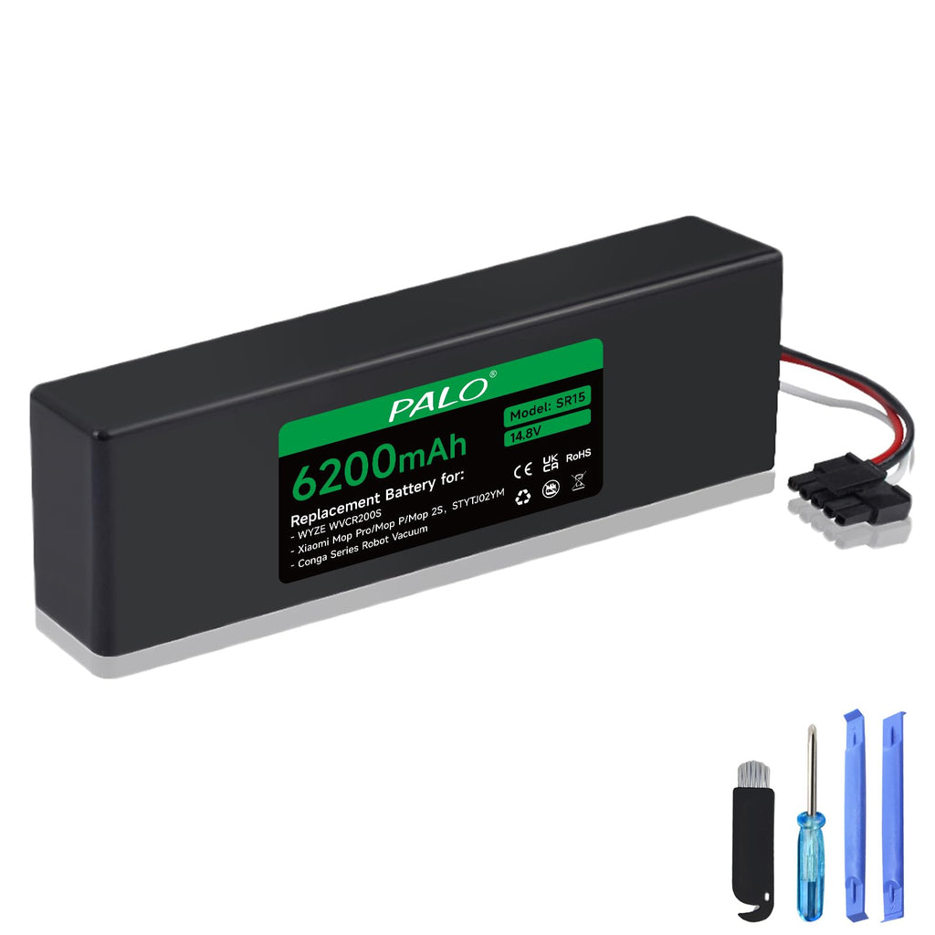 Palowextra 6200mAh Replacement Battery for Wyze WVCR200S Robot Vacuum, for Xiaomi STYTJ02YM, for Xiaomi Mop Pro/Mop P/Mop 2S Robot Vacuum