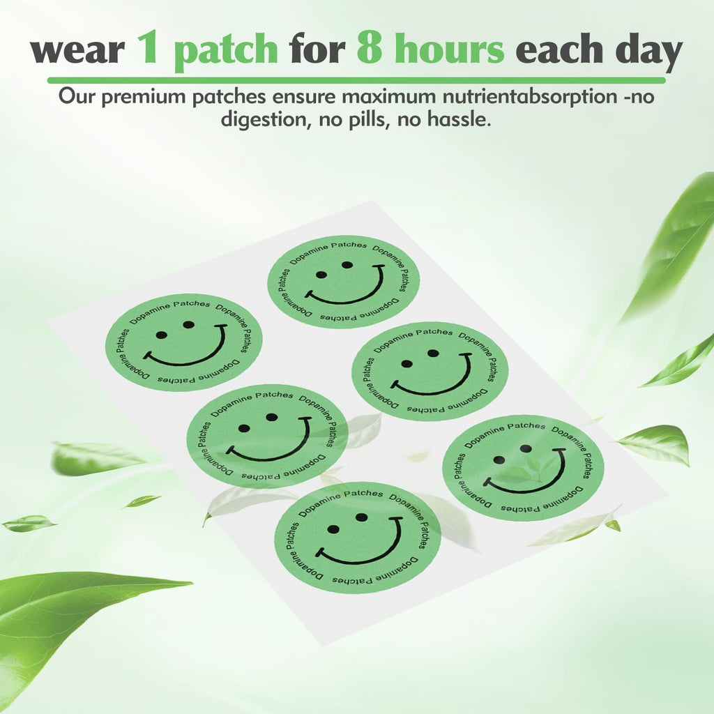 FUTHRI Dopamine Patches,Vegan, 60 Count | Mood Boost & Positivity Support | Mood Support Patches for Daily Mental Wellness, Plant-Based Formula, Supports Dopamine & Serotonin Balance for Women & Men