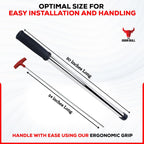 30 inches Extra Long Heavy Duty Swimming Pool Safety Cover Installation, Removal Rod Tool Plus Anchor Hex Key - Rod with Hex Key Combo