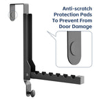 2 Pack Heavy Duty Over The Door Hooks, Over The Door Clothes Hanger, Over The Door Hanger, Foldable Over The Door Drying Rack for Laundry, Over Door Hook for Hanging Clothes,Rust-Resistant,Black