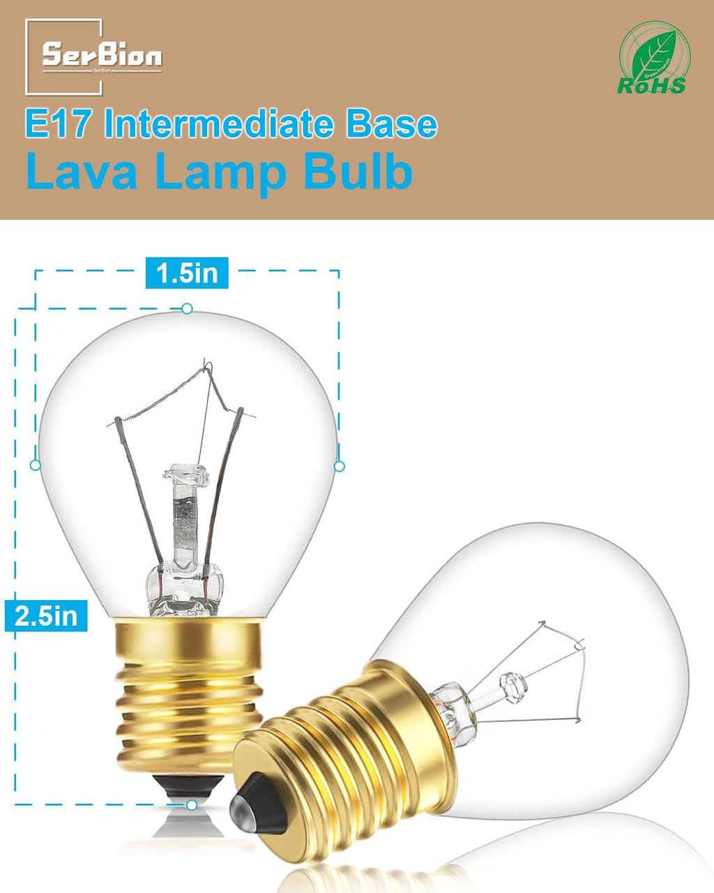 Lava Lamp Bulb 25 Watt, E17 Intermediate Base 6 Packs The Lava Original Replacement Bulb for 14.5-Inch Lava Lamp, Soft Warm White Glow, Long Life, High Temp Resistance, High-Output Heat S11 Bulb