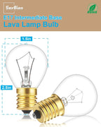 Lava Lamp Bulb 25 Watt, E17 Intermediate Base 6 Packs The Lava Original Replacement Bulb for 14.5-Inch Lava Lamp, Soft Warm White Glow, Long Life, High Temp Resistance, High-Output Heat S11 Bulb