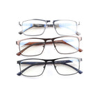 Lcbestbro 3 Pack Business Blue light Blocking Reading Glasses for Men, 0.5 Metal Readers