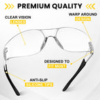 30 Pack Clear Safety Glasses for Men Women,Scratch & Impact Resistant