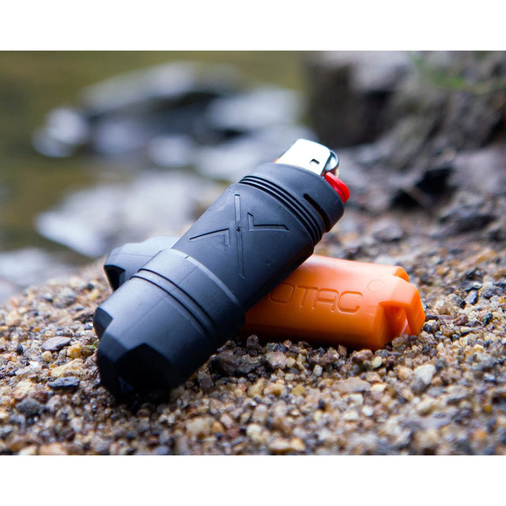 Exotac fireSLEEVE Waterproof Floating Lighter Case (Lighter Not Included) with Gas-Lock Strap for Thumb-free Operation, Molded TPE Body for Flexibility, and Super-tough Nylon Cap, Made in the USA