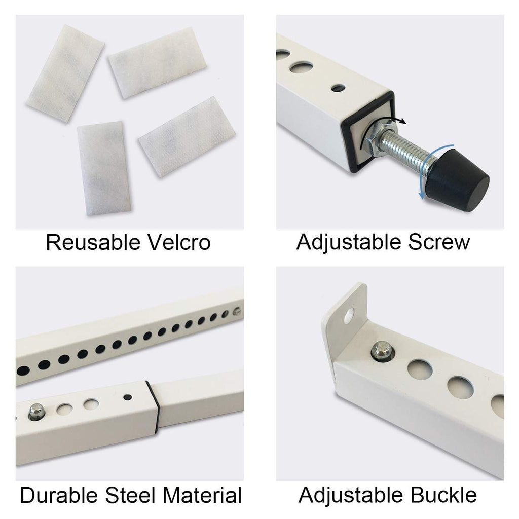 JEACENT AC Security Window Lock Bar, Window Security Bars - Sturdy Steel, Extends from 10" to 17 1/2" for Sliding Windows with AC Unit Installed
