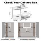 REALINN Under Sink Organizer, L-Shaped 2 Tier Pull Out Cabinet Organizer