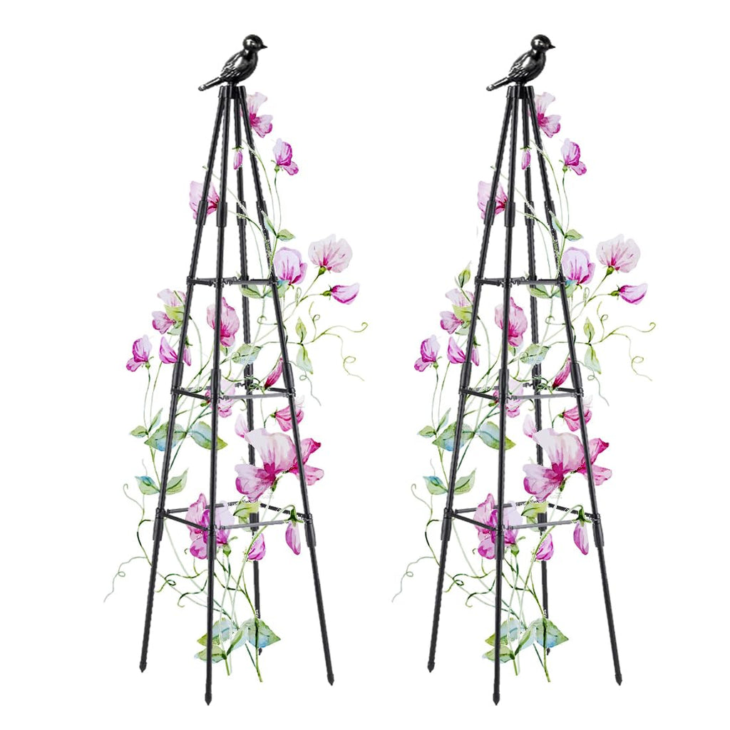 Garden Trellis, 47" Plant Trellis for Potted Plants Flowers Vegetables and Vines,Tomato Cage Tower,Garden Obelisk Trellis,Plant Support Stand for Climbing Plants Outdoor and Indoor-2 Pack