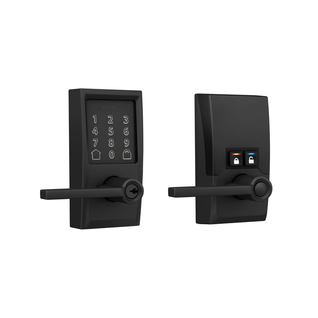 Schlage Encode Smart Wi-Fi Lock with Lever Handle, Touchscreen Keypad, Keyless Entry Door Lock, App Control, Alexa, Google Home and Airbnb Compatible, Matte Black, FE789WB CEN 622 LAT