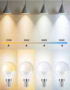 A15 E12 Small Base LED Light Bulbs, 6W Non-dimmable 5000K Daylight 6 Pack