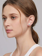 Augell Unisex Moissanite Stud Earrings, 1-2 Carat D Color VVS1 Clarity, Hypoallergenic Professional Lab Created, GRA Certified Earrings