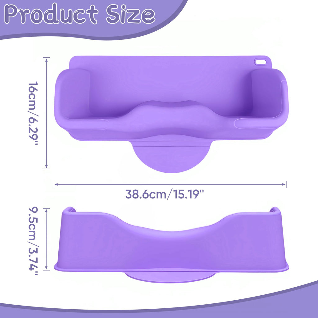 Portable Hair Washing Station for Kids, Toddlers, Children, Teens, Silicone Hair Washing Basin for Sink or Bathtub, Tear-Free Shampoo Bowl with Rinser Cup, Neck Support for Kids, Purple
