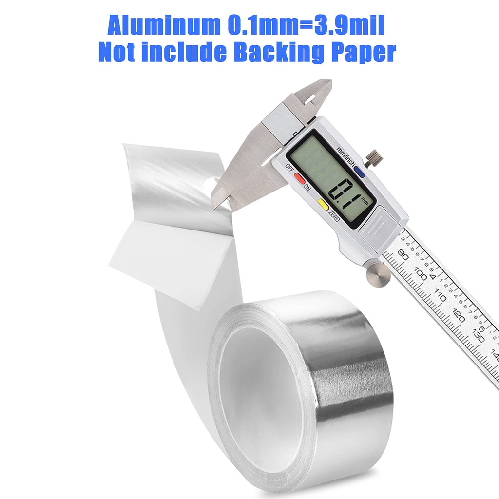 Romeda Aluminum Foil Tape, 2 inch x 65 Feet Foil Tape (3.9 mil), Silver Insulation Adhesive Metal Tape, High Temperature Heavy Duty HVAC Tapes for Ductwork, Dryer Vent, HVAC