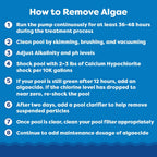 In The Swim Super Algaecide for Above Ground or Inground Swimming Pools – Low Odor, Non-Foaming Preventative for Yellow/Mustard Algae in Swimming Pools - 7.1% Chelated Copper – 1 Quart