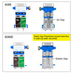 Dual Kitchen Sink Proportioner W/Elastic Gap, Dish Detergent and Liquid Sanitizer Dispenser, Chemical Dispensing System, Precision Chemical Dilution, 8088E