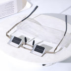 Lazy Glasses Prism Glasses for Watch TV, Read, or Browse Your Phone While Lying Down，New Upgraded Lighter and Clearer Lazy Glasses Spectacles for Lying Down, Reducing Neck and Cervical Strain (Silver)