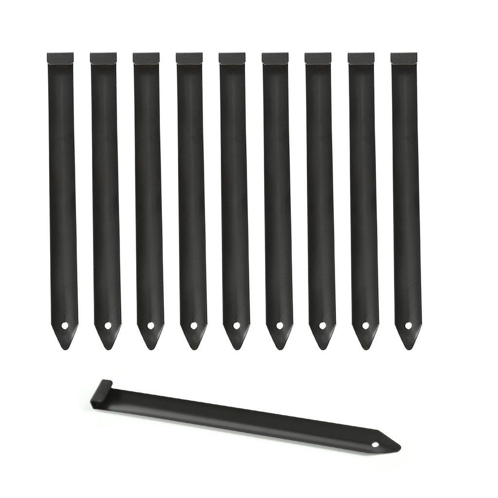ORVPMVP 20Pcs Metal Landscape Edging Stakes, 8.5In Garden Stakes Landscape Anchoring Spikes for Terrace Board, Landscape Edging Coil, Grass Barrier, Bender Board, Garden Liner, Black