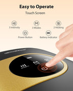 CINCOM - Upgraded Hand Massager for Arthritis Carpal Tunnel with Heat and Compression, 3 Modes, 3 Intensity, 2 Heat Levels, Birthday Gifts for Women Men (Black Gold)