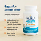 Nordic Naturals Omega Curcumin, Lemon - 60 Soft Gels - 1200 mg Omega-3 + 400 mg Optimized Curcumin - Combats Cellular Stress - Non-GMO - 30 Servings