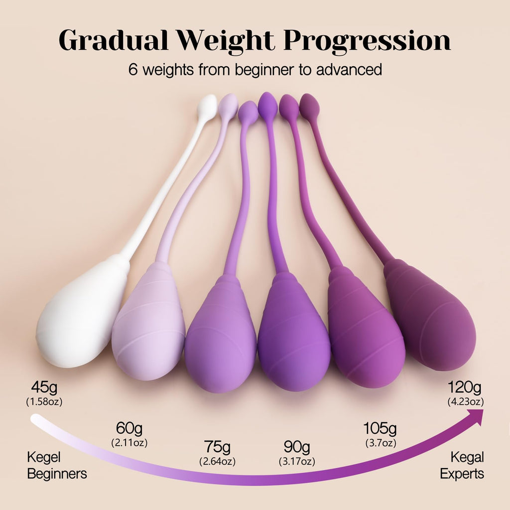 Tracy's Dog Kegel Weights System - Progressive Strength Training Set of 6 Premium Silicone Balls for Women Pelvic Floor Exercise, Ergonomic Design, for Beginners & Advanced, Olin