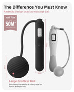 YOTTOY Cordless Jump Rope with Counter - Ropeless Rope 2 In 1 with Large Cordless Ball-Weighted Jump Rope for Women with LCD Display (Black)