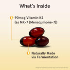 Jarrow Formulas MK-7 90 mcg - Bioactive Form of Vitamin K2-120 Servings (Softgels) - for Bone & Cardiovascular Health - Vitamin K2 MK-7 Dietary Supplement - Gluten Free (Pack of 2)
