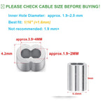 1/16 Aluminum Ferrules, Crimping Loop Sleeves 200PCS, Wire Rope Crimps