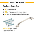 BEROSSA 10 Pack Brushed Nickel Cabinet Pulls 3 Inch Satin Nickel Cabinet Handles Nickel Hardware for Kitchen Cabinets 8222 Drawers Bedroom Dresser Bathroom Vanity Cupboard