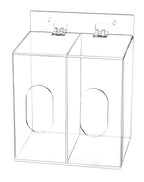 QWORK Clear Acrylic Mask and Glove Organizer – Dual Compartment Dispenser for Office & Home Use