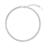 TOPCRED 925 Sterling Silver 3mm Box Chain Bracelet for Women 7 Inches