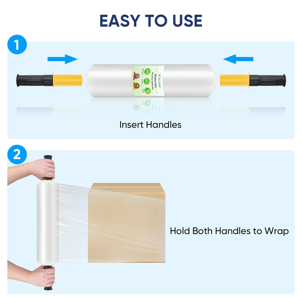 TICONN Stretch Wrap Roll, 15 in x 1000 ft Plastic Wrap for Moving Furniture