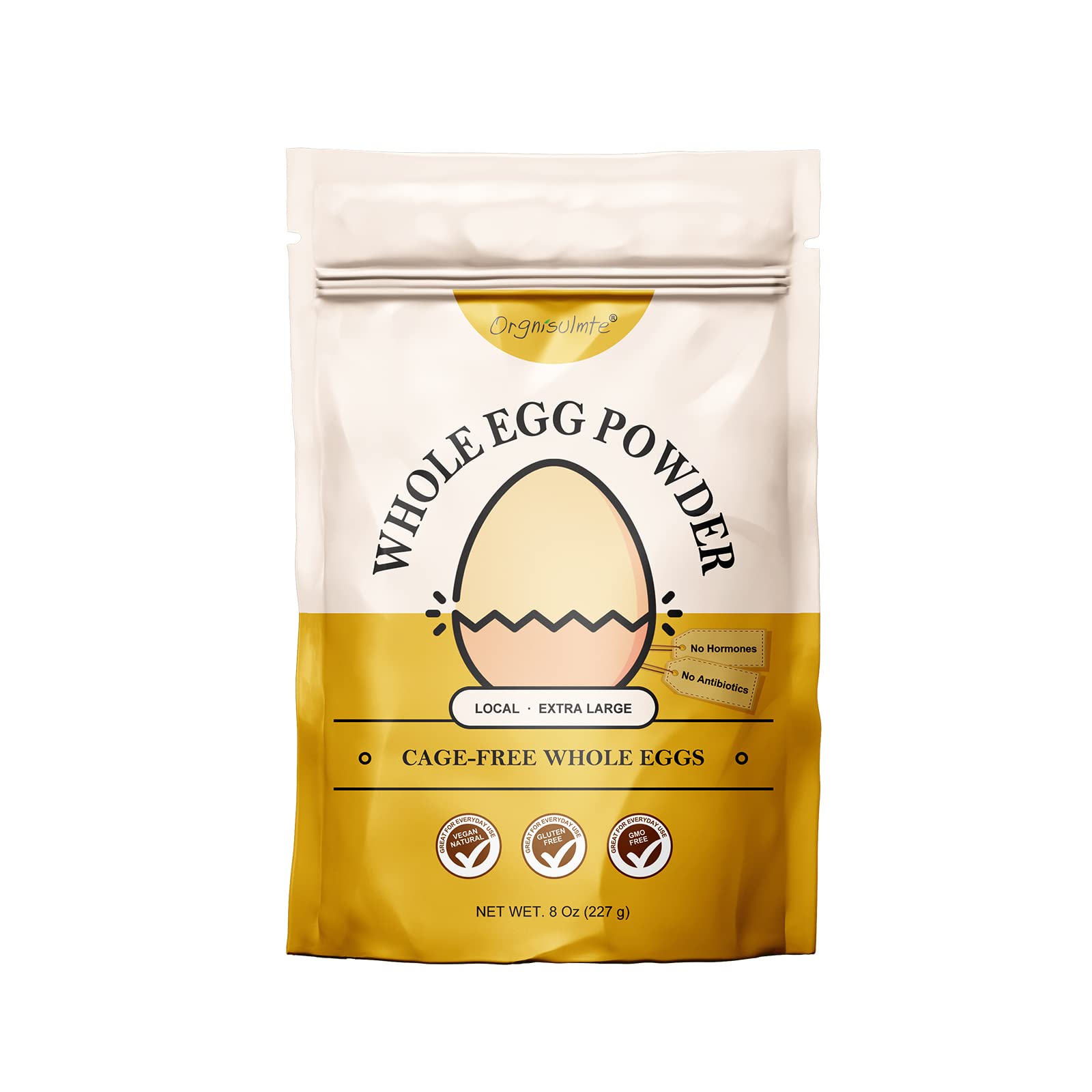 Orgnisulmte Whole Egg Powder, Fresh Pasteurized Egg Powder, All Natural, No Additives, Gluten Free Excellent for Baking Made in USA 8 Oz
