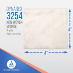 Dynarex Non-Woven Sponges, 4"x4", 200 Count, 2 Pack | 4 Ply | Non-Sterile | Highly-Absorbent | Less Linting