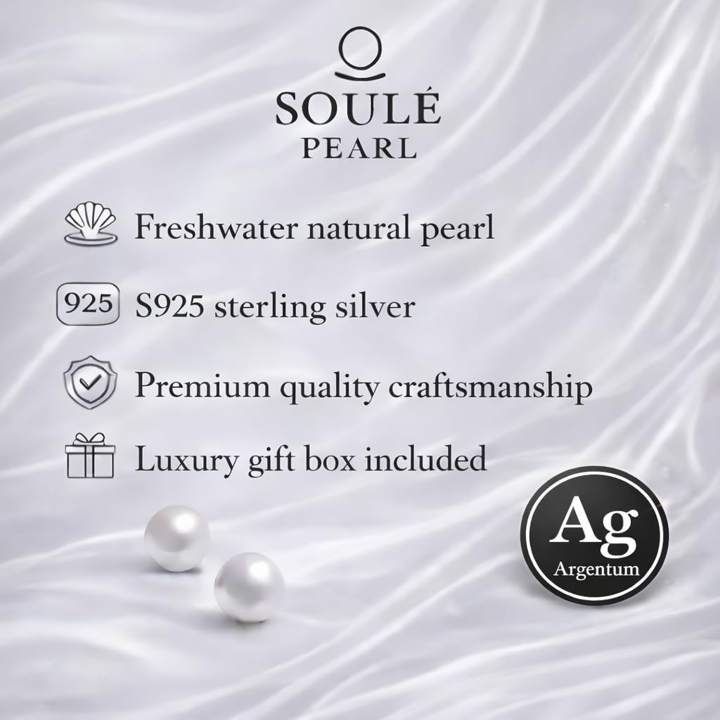 6mm Real Freshwater Pearl Stud Earrings, Hypoallergenic
