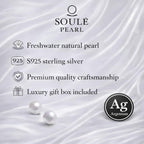 6mm Real Freshwater Pearl Stud Earrings, Hypoallergenic