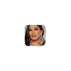 XSBODY Costume Silver Large Rhinestone Earrings Dangling Trendy Bling Oversized Statement Earrings For Women Formal (Silver-01)