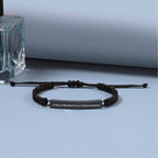 RIPFEVURN 4 Pack Cremation Jewelry Bar Urn Bracelet for Ashes for Women Men Adjustable Memorial Keepsake Rope Braided Bracelet
