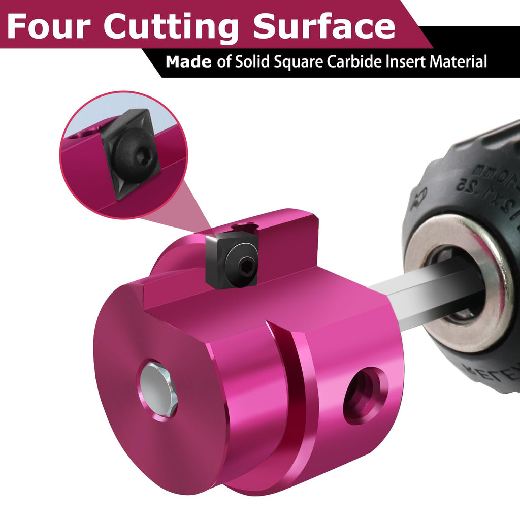 PVC Pipe Reamer for 4 Inch I.D. SCH.40 PVC Pipes, Fitting Saver with 3/8-Inch Hex Shaft,Socket Saver Plastic Pipe Fitting Reamer Tool for Plumbing Sch.40 Socket Hub Coupling Removing