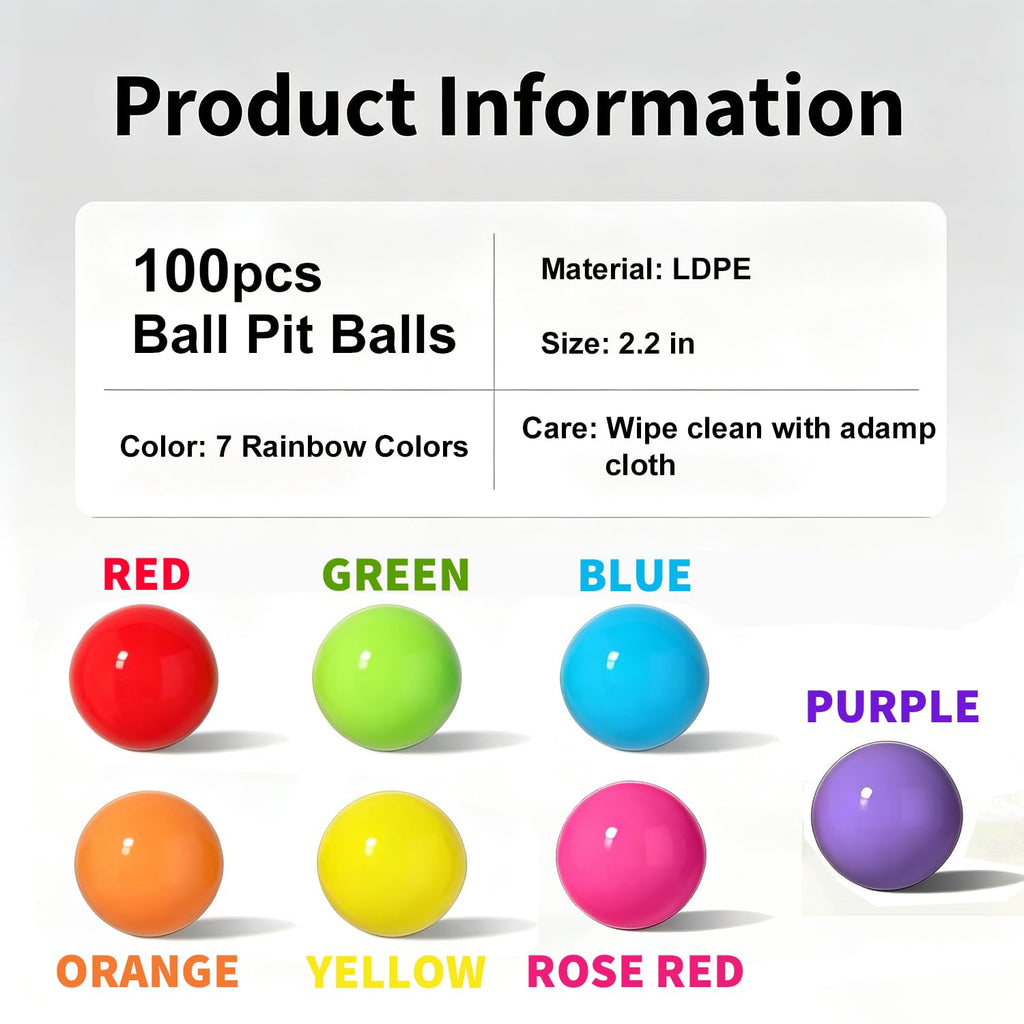 LANGXUN Plastic Ball Pit Balls for Baby Toddler Kids