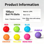 LANGXUN Plastic Ball Pit Balls for Baby Toddler Kids