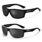 Missfive 2-Pack Mens Ultimate Bifocal Sunglasses with Readers Built In Sporty Upgraded Wrap Frame, UV400 Protection Driving & Reading Glasses for Outdoor +1.5