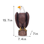 SHAODIE H:15.7in Outdoor Great Eagle Sculpture Garden Decoration Hand-Painted Bald Eagle Decoration - Bald Eagle Statue, Majestic American Indoor/Outdoor American Office, Courtyard Decoration